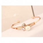 名媛氣質甜美珍珠鑲鑽時尚手環